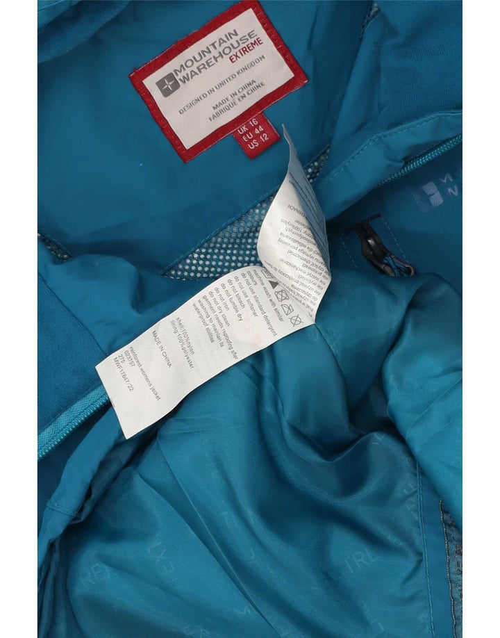Mountain Warehouse Damen-Regenjacke mit Kapuze, UK 16, Größe L, Blau, Polyester