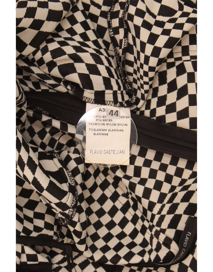 Flavio Castellani Damen Neckholder-Kleid IT 44 Mittelschwarz Geometrisch