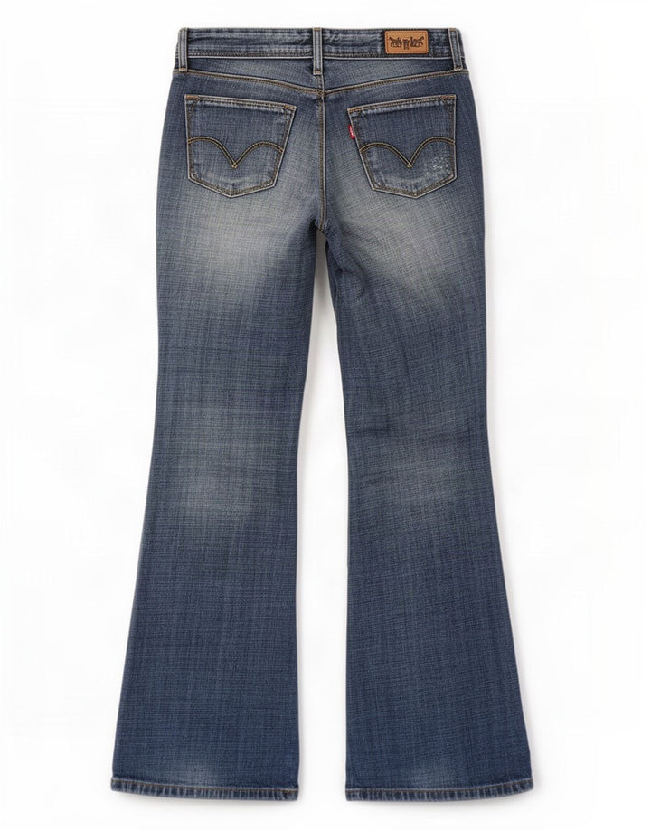Levi's Damen 572 Low Waist Distressed Bootcut Jeans W28 L30 Blaue Baumwolle
