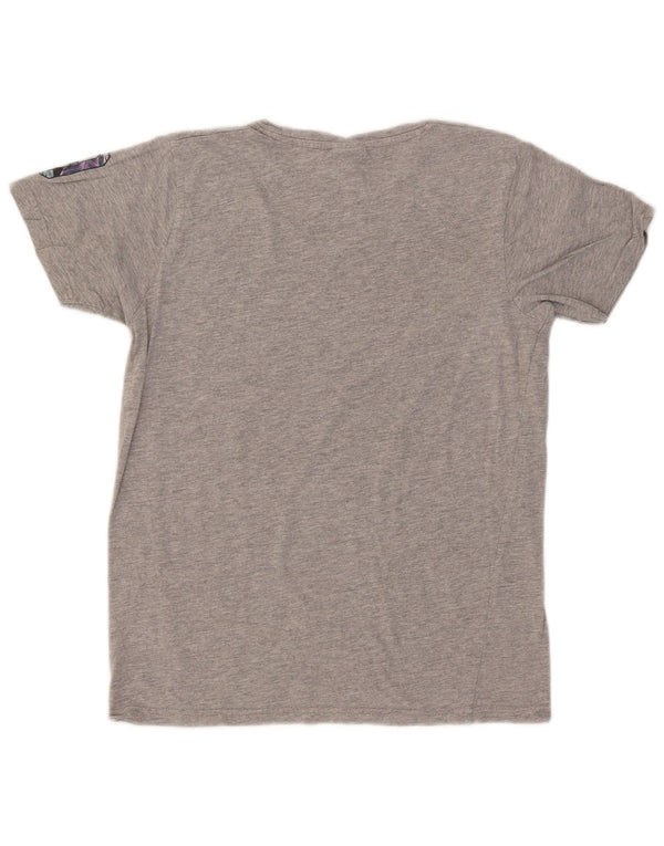 Lotto Grafik-T-Shirt für Damen, UK 14, mittelgraue Baumwolle