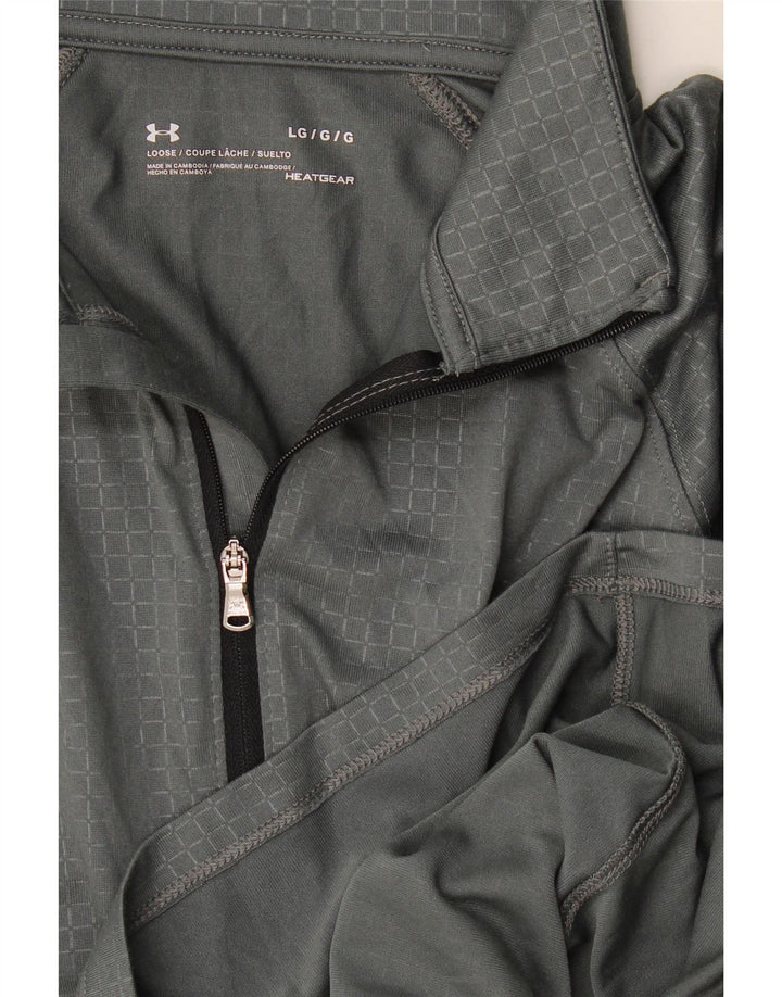 Under Armour Herren Heat Gear Pullover-Trainingsanzug-Oberteil, großes graues Gingham