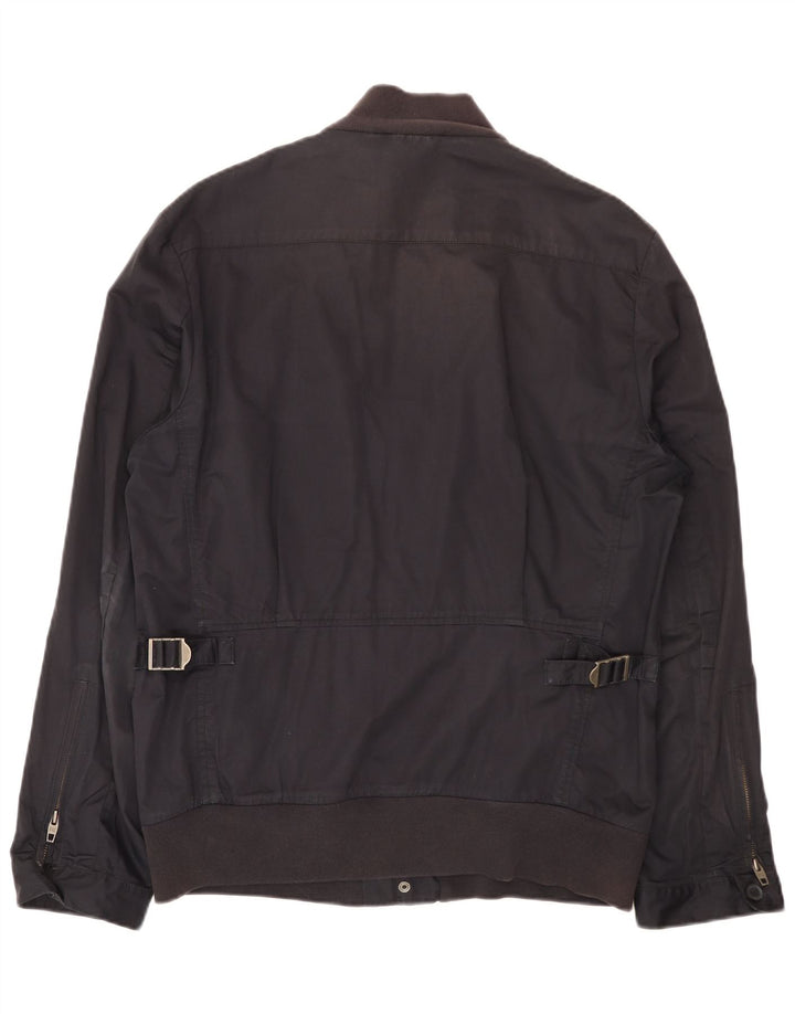 French Connection Herren Bomberjacke UK 40 Large Marineblau Baumwolle