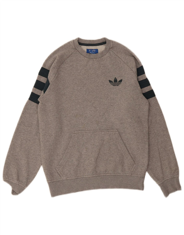 Adidas Herren 3D Arc Sweatshirt Pullover Small Grau Fair Isle Baumwolle