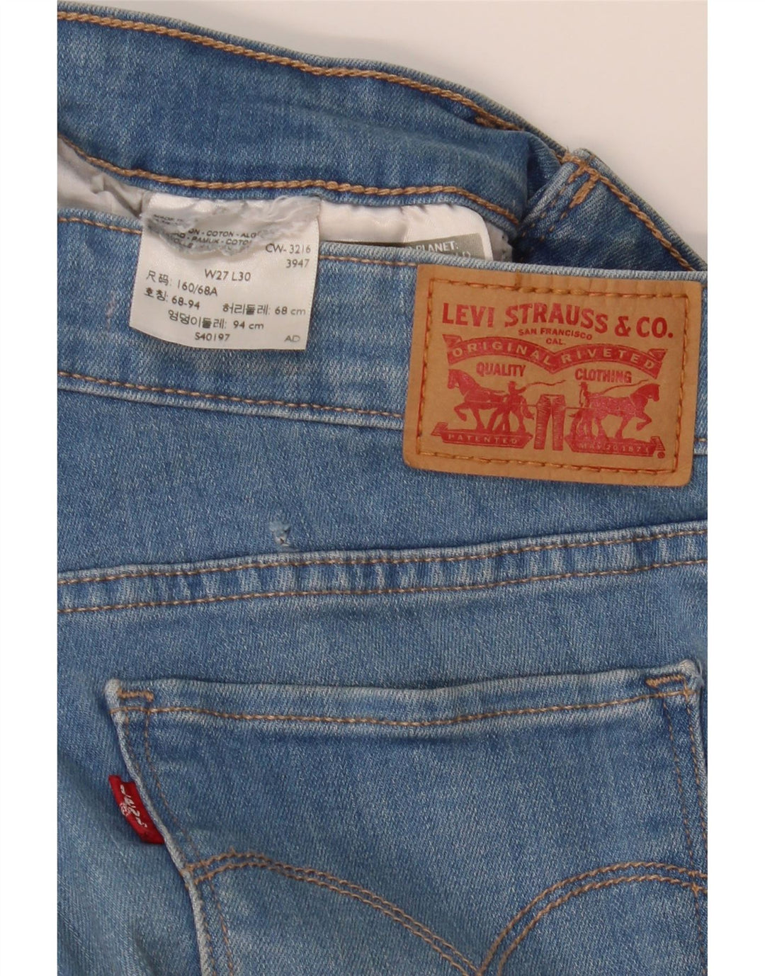 Levi's Damen 711 Skinny Jeans W27 L30 Blau
