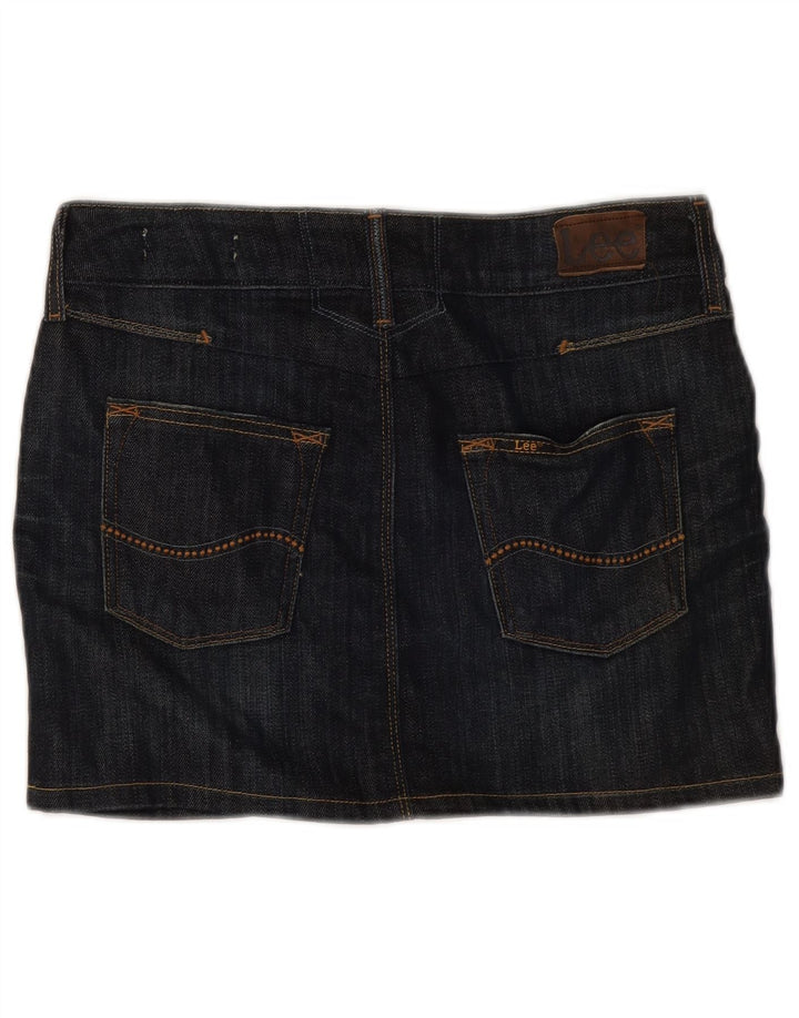 Lee Damen Mini-Jeansrock, Größe S, Größe 30, Marineblau, Baumwolle