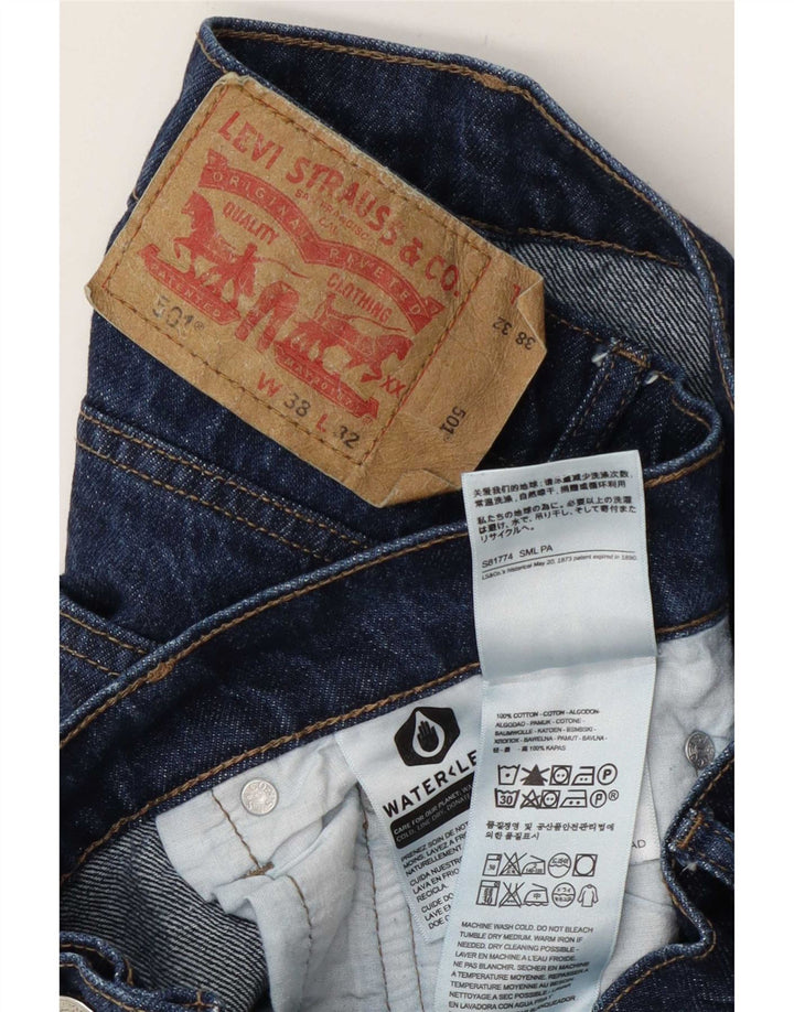 Levi's Damen 501 Straight Jeans W38 L27 Marineblaue Baumwolle