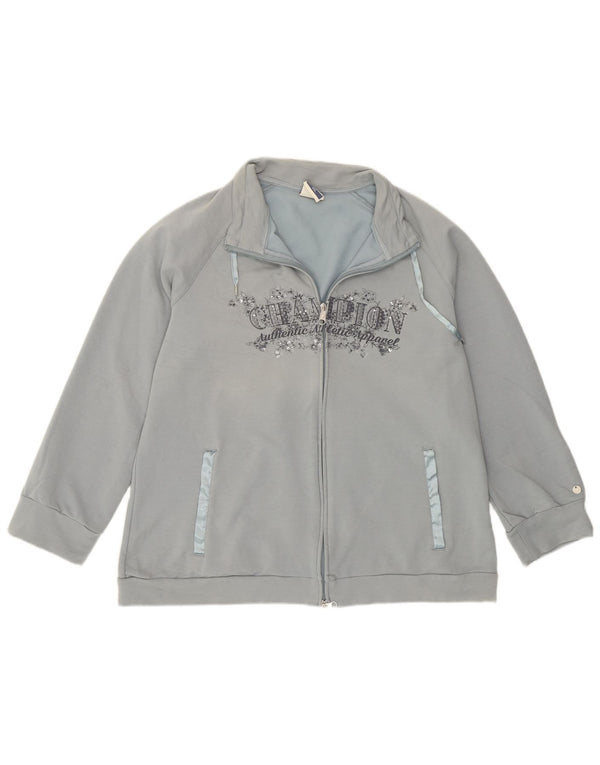 Champion Damen Easy Fit Graphic Trainingsanzug-Oberteiljacke UK 20 2XL Blau