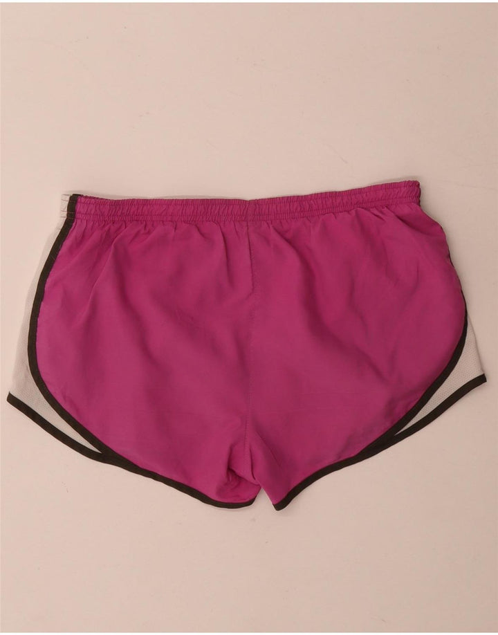 Nike Damen Dri Fit Sport Shorts UK 14 Mittelrosa Colourblock Polyester