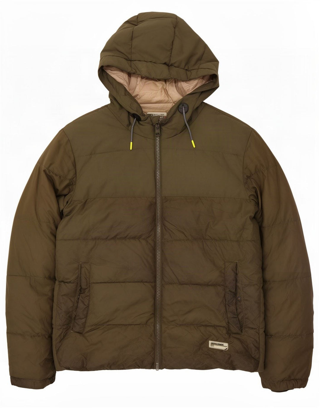 Jack & Jones Herren-Jacke mit Kapuze, gepolstert, UK 42, XL, Khaki, Polyester