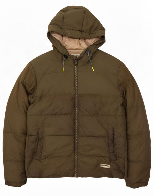 Jack & Jones Herren-Jacke mit Kapuze, gepolstert, UK 42, XL, Khaki, Polyester