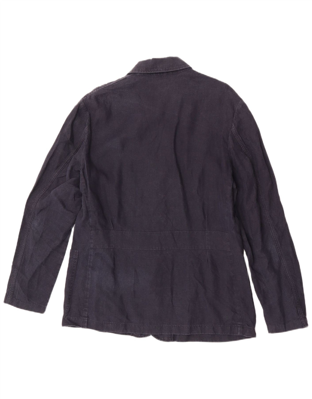 Massimo Dutti Herren-Utility-Jacke UK 40 Large Marineblaues Leinen