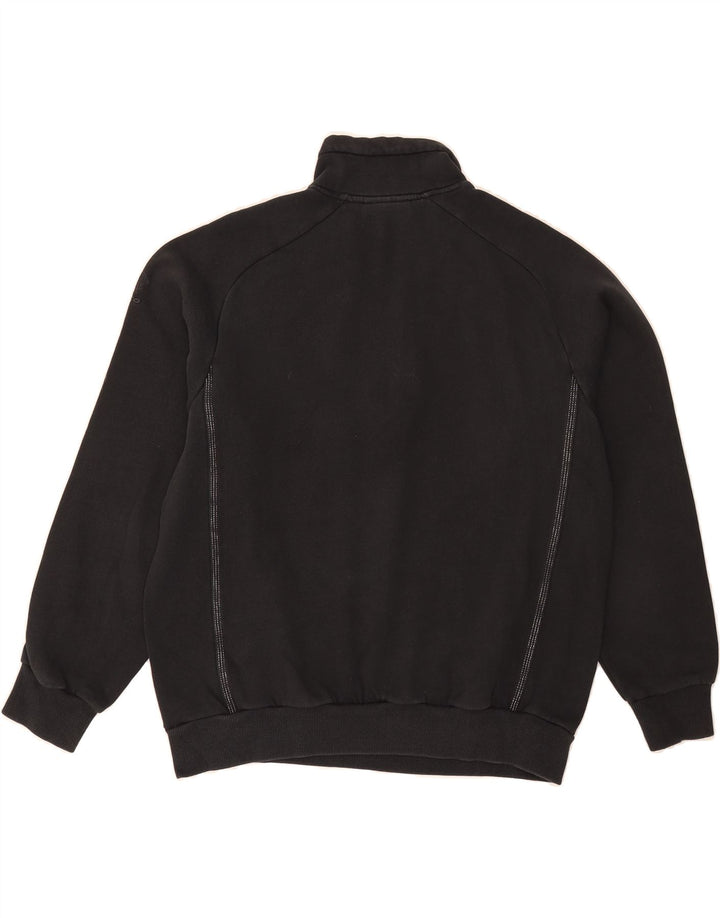 LOTTO Womens Zip Neck Sweatshirt Jumper UK 16 Large Black Vintage Lotto and Second-Hand Lotto from Messina Hembry 