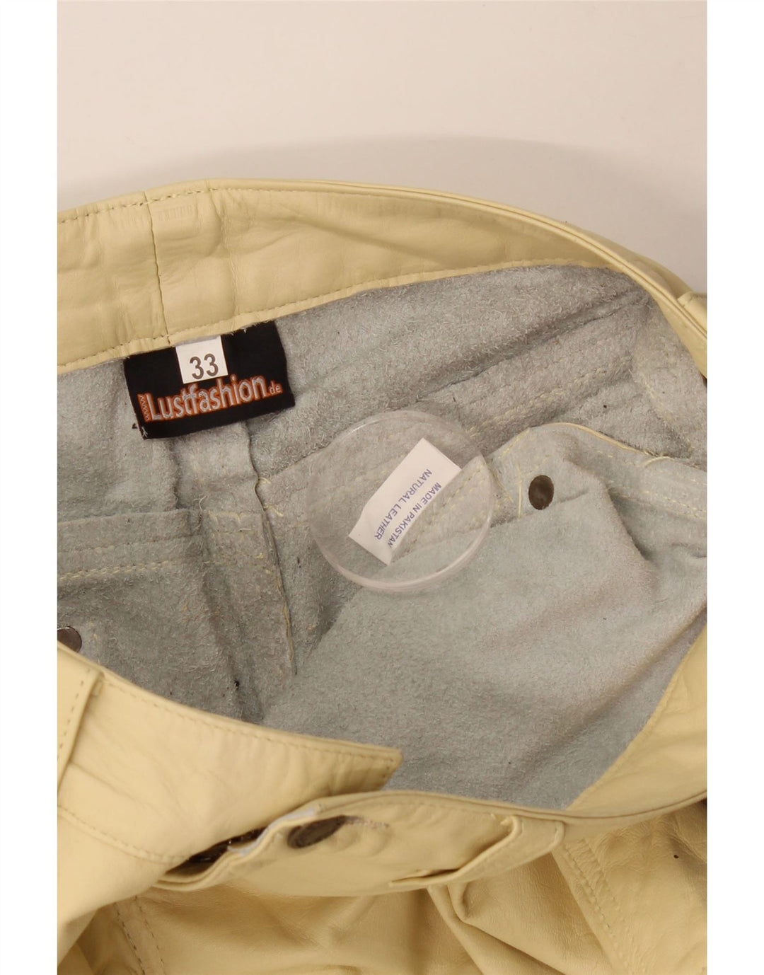 Vintage Damen Leder Casual Shorts W33 Großes gelbes Leder