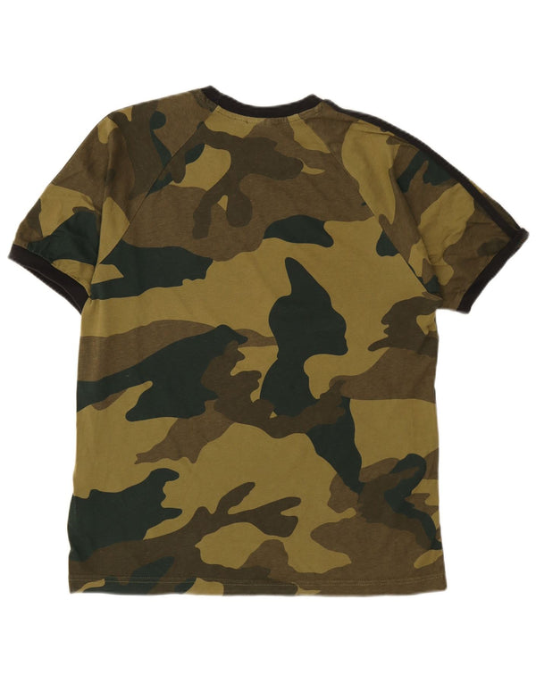 Adidas Mens T-Shirt Top Small Khaki Camouflage Cotton