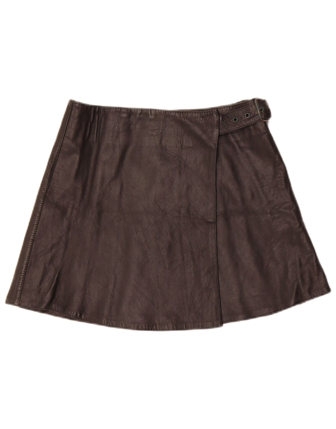 Please Damen Mini-Lederrock W28 Mittelschwarz