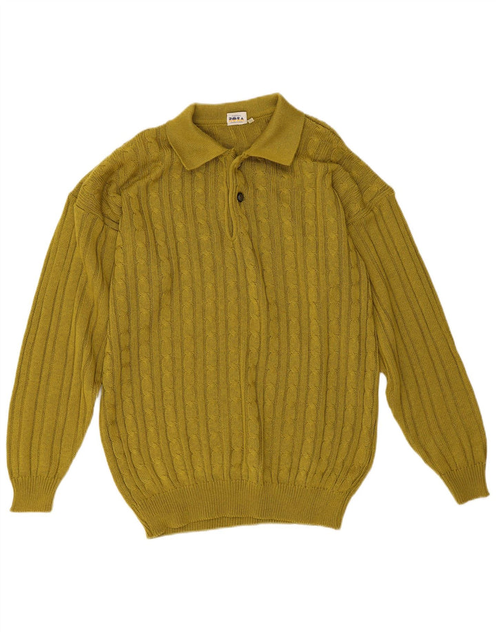 Vintage Herren Rollkragenpullover aus mittelgrüner Baumwolle
