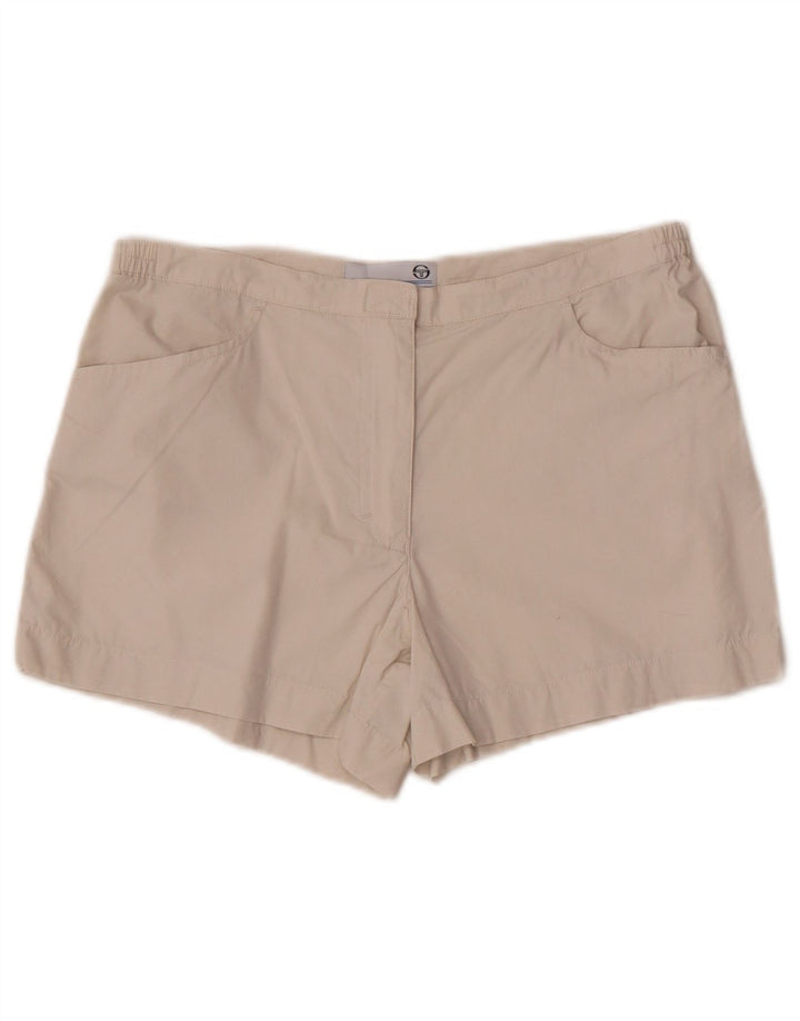 Sergio Tacchini Damen Freizeitshorts IT 42 Medium W30 Weiße Baumwolle