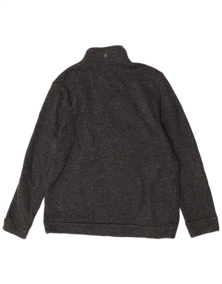 Mountain Warehouse Herren-Sweatshirt mit Reißverschluss am Hals, XL, Schwarz gefleckt