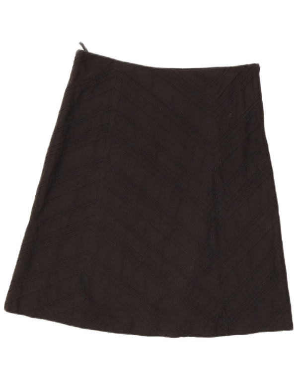 Esprit Damen A-Linien-Rock UK 10 Small W30 Schwarz Baumwolle