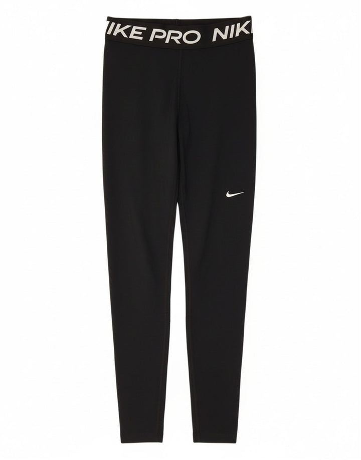 Nike Womens Graphic Leggings UK 8 Small Schwarz Polyester