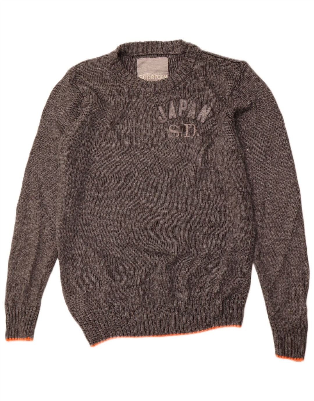 Superdry Herren-Pullover mit grafischem Rundhalsausschnitt, Größe L, Acryl, Grau