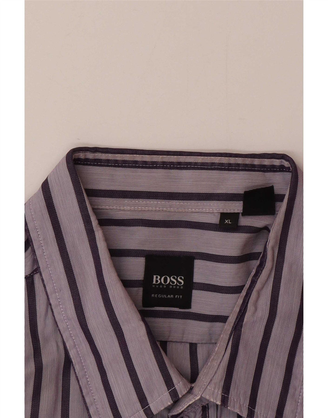 Hugo Boss Herren Regular Fit Hemd XL Lila gestreift