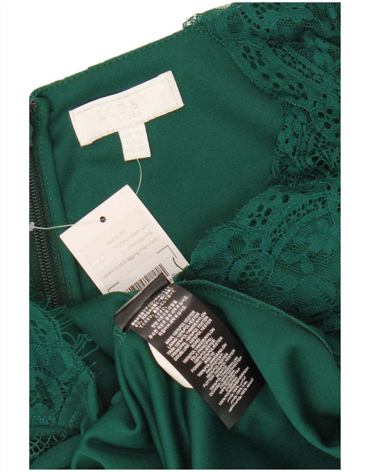 LIPSY Womens Lace A-Line Dress UK 10 Small Green Polyester