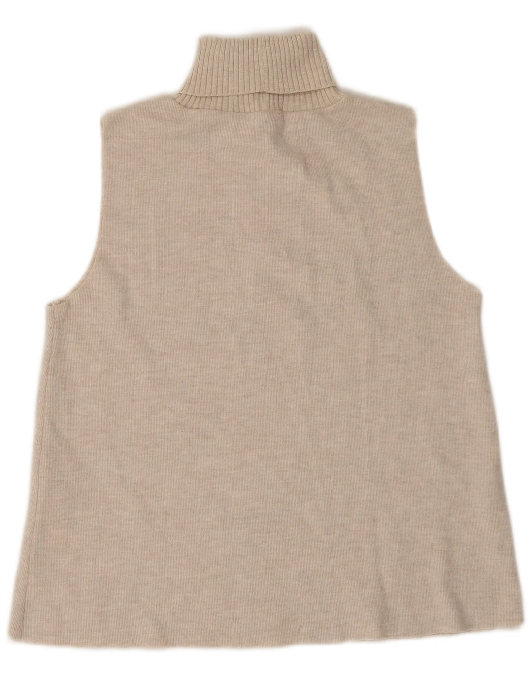 Zara Damen Weste Tank Top UK 14 Large Beige Polyester