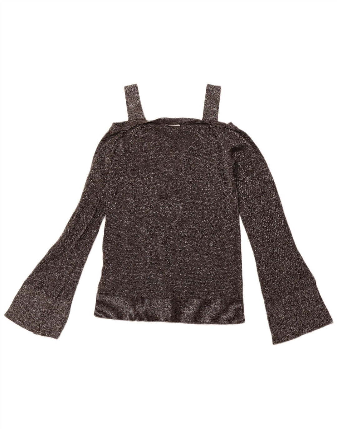 MICHAEL KORS Schulterfreies Blusenoberteil für Damen UK 6 XS Grau gefleckte Baumwolle