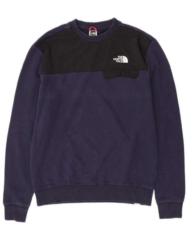 THE NORTH FACE Herren-Sweatshirt-Pullover aus mittelblauer Colourblock-Baumwolle in Marineblau