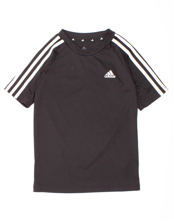 Adidas Jungen Aeroready T-Shirt Top 7–8 Jahre, schwarzes Polyester
