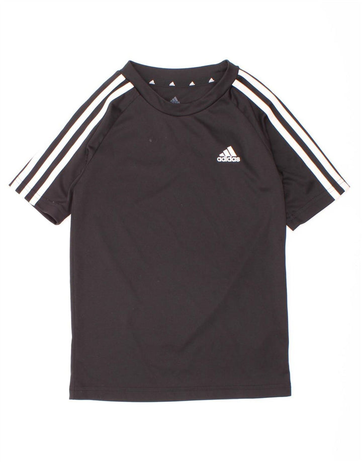 Adidas Jungen Aeroready T-Shirt Top 7–8 Jahre, schwarzes Polyester