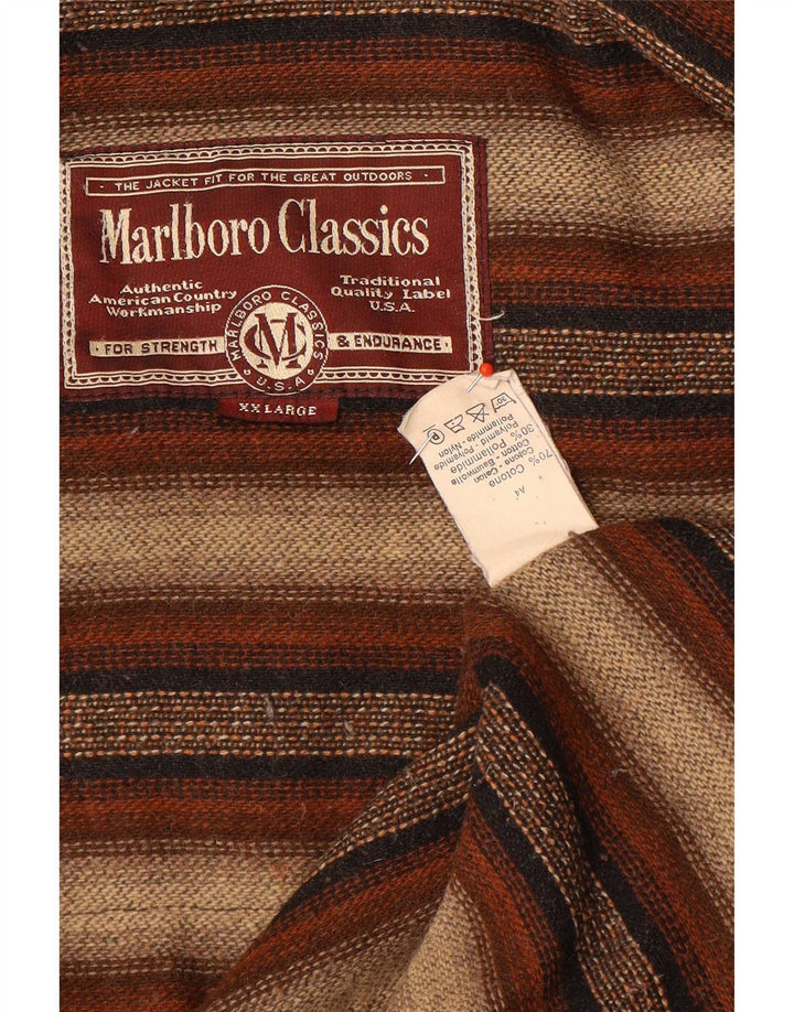 Marlboro Classics Herren-Utility-Jacke UK 44 2XL Braune Baumwolle