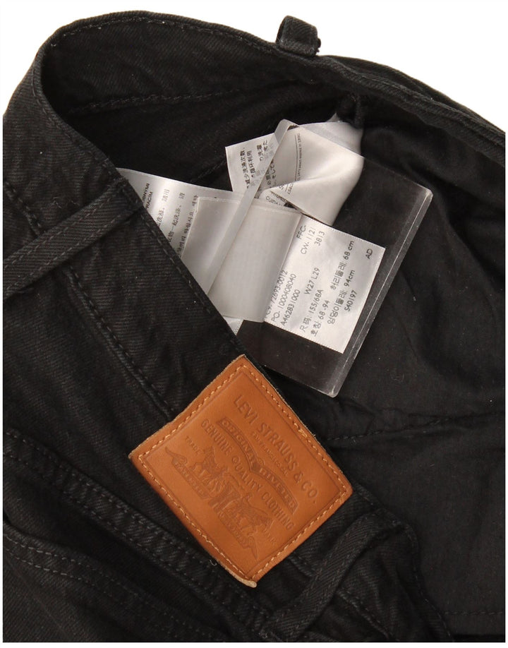Levi's Damen Ribcage Straight Jeans W27 L29 Schwarze Baumwolle