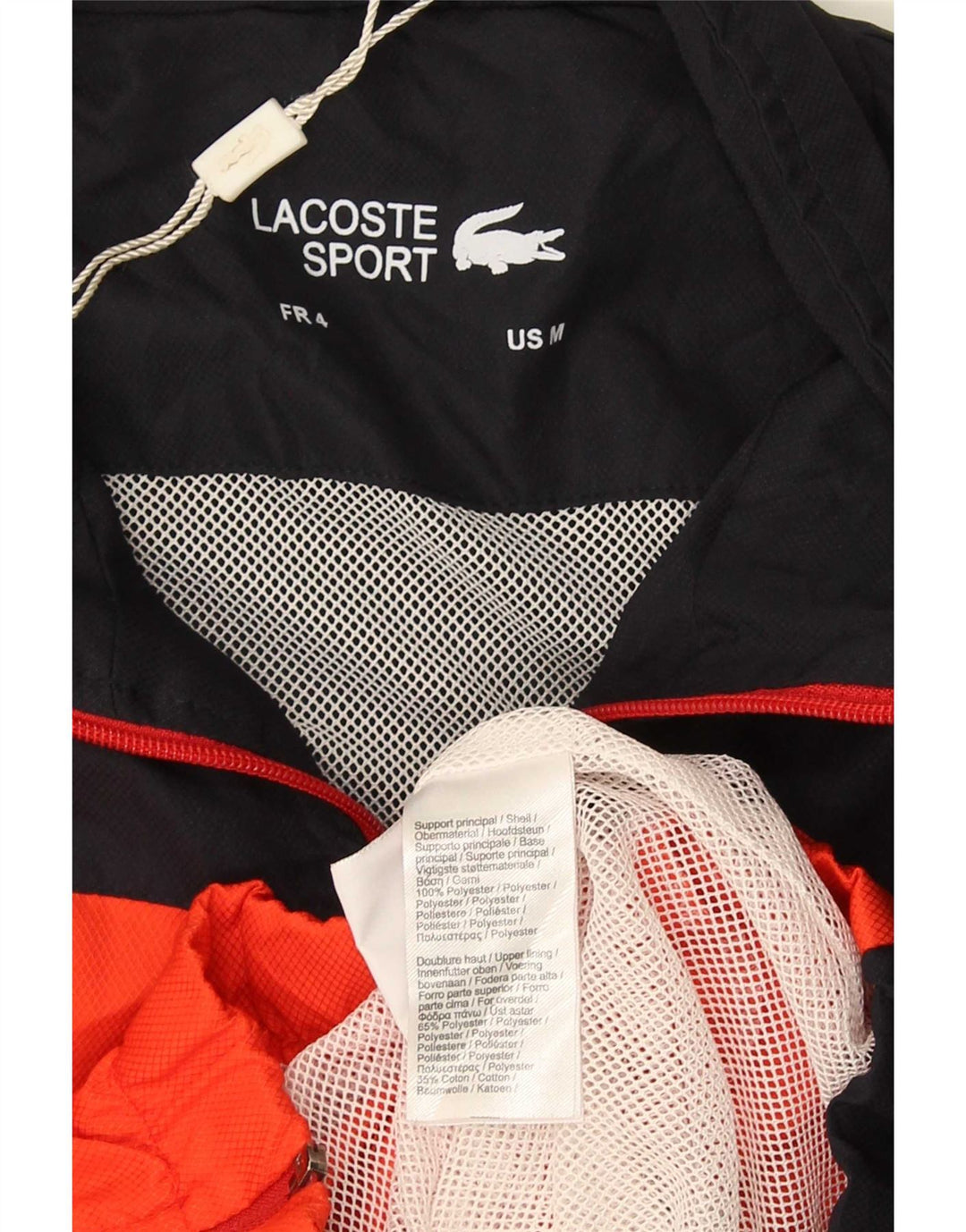 Lacoste Herren-Trainingsanzug mit grafischem Oberteil, Größe 4, mittelschwarz, Farbblock