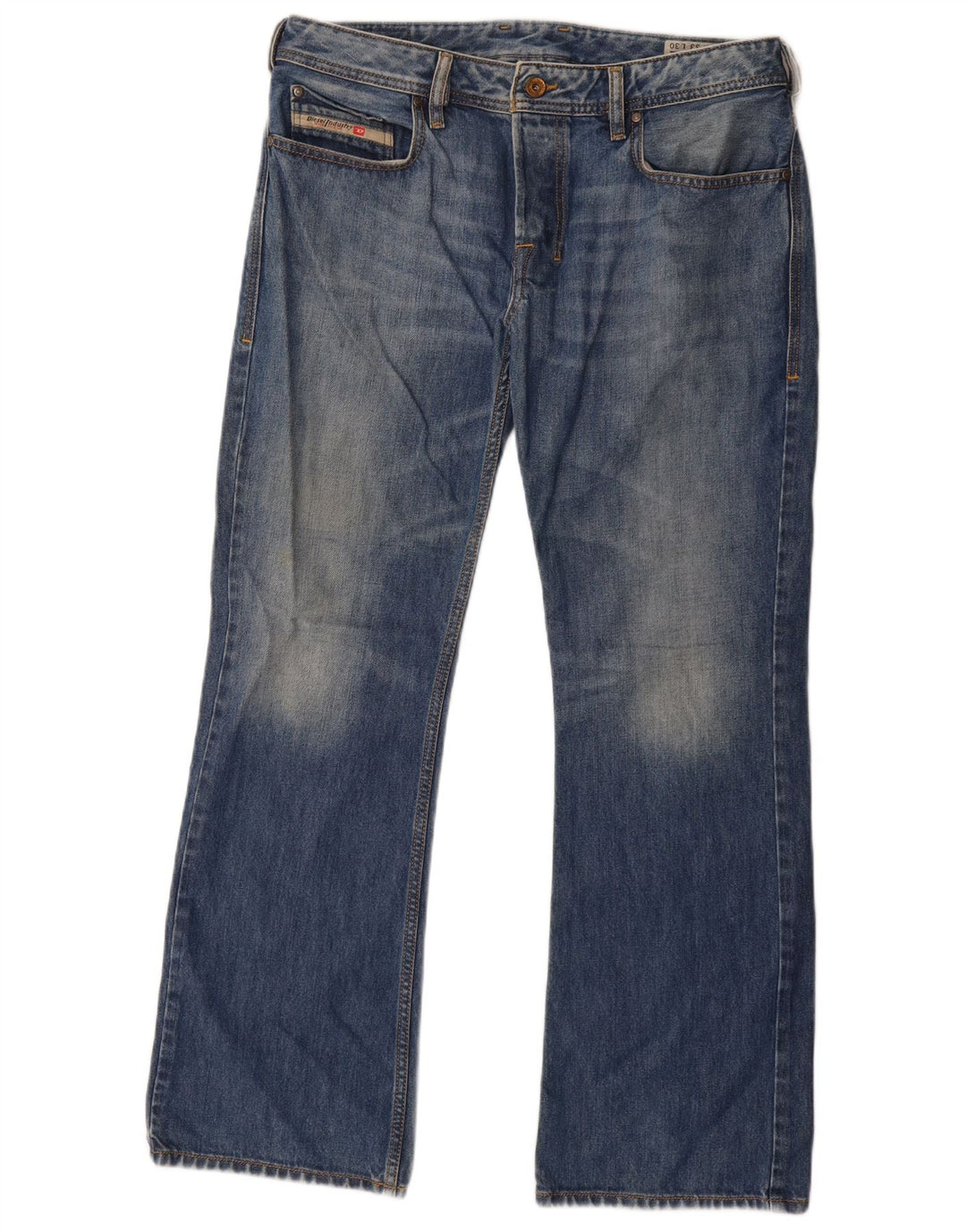 Diesel Damen Zatiny Regular Bootcut Jeans W33 L30 Blaue Baumwolle