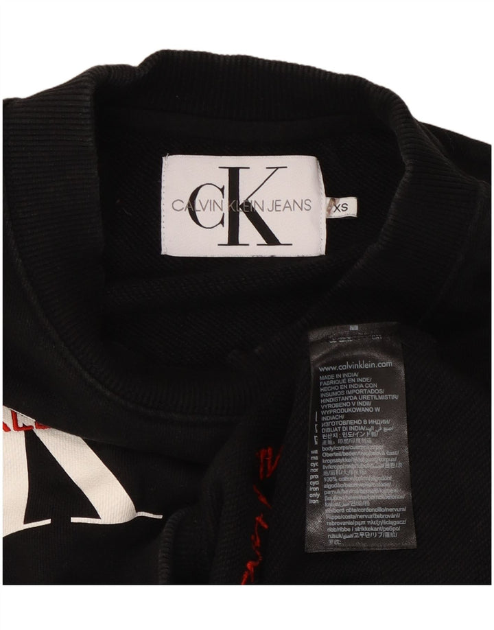 CALVIN KLEIN JEANS Damen Übergroßer Sweatshirt-Pullover UK 6 XS Schwarz