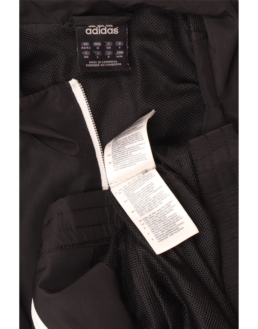 Adidas Herren Trainingsanzug Top Jacke UK 40/42 Medium Schwarz Polyester