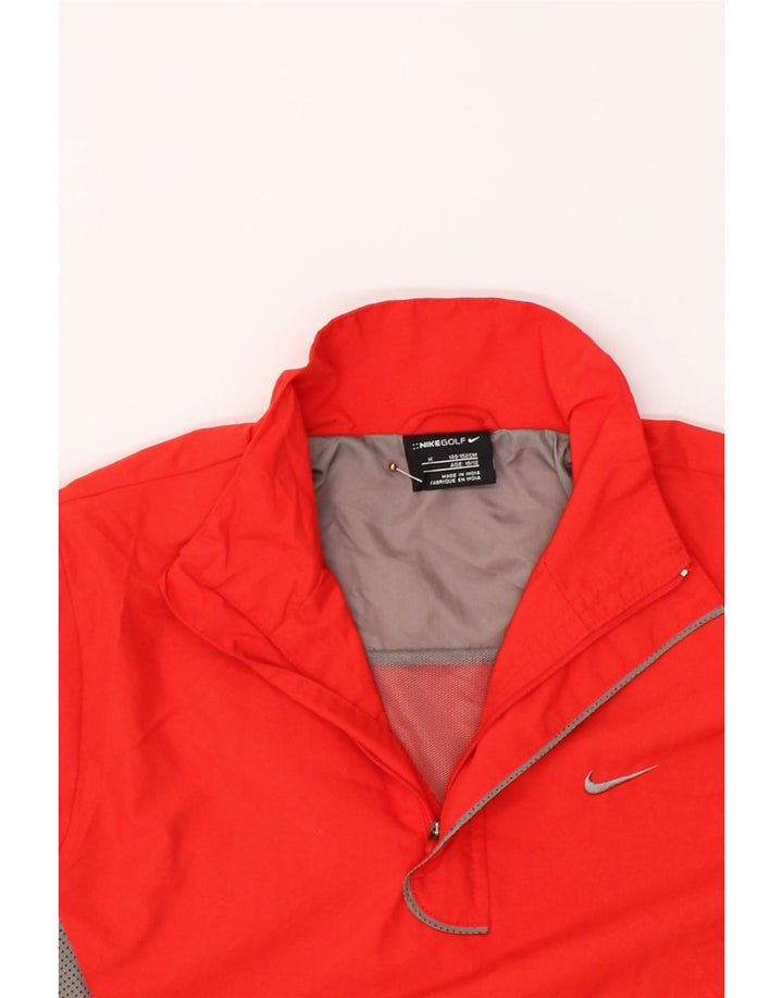 NIKE Boys Pullover Tracksuit Top Jacket 10-11 Years Red Colourblock Vintage Nike and Second-Hand Nike from Messina Hembry 