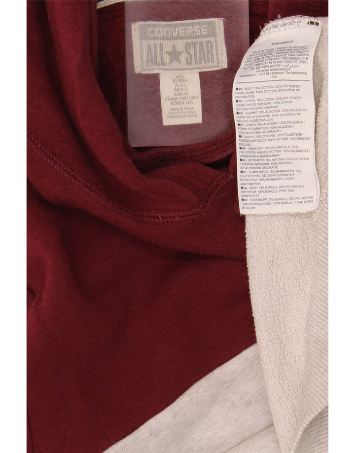 Converse Herren-Kapuzenpullover, groß, graue Farbblock-Baumwolle