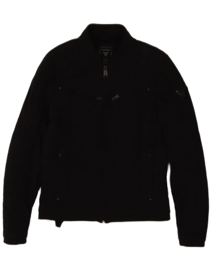 GUESS Mens Padded Jacket UK 36 Small Black Polyester