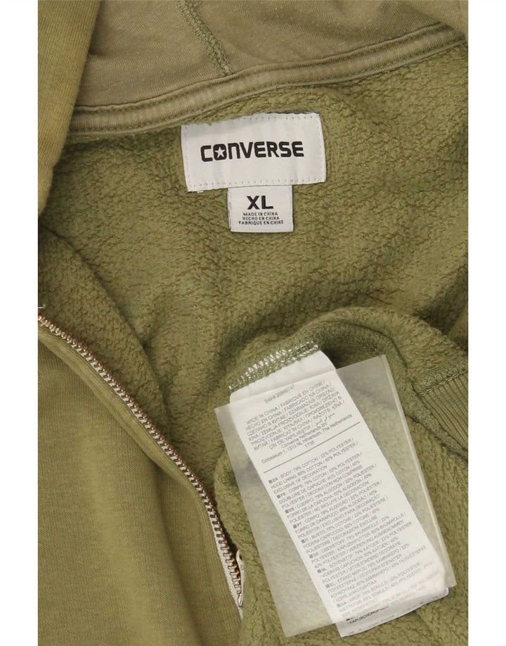 Converse Herren-Kapuzenpullover mit Reißverschluss, XL, grüne Baumwolle