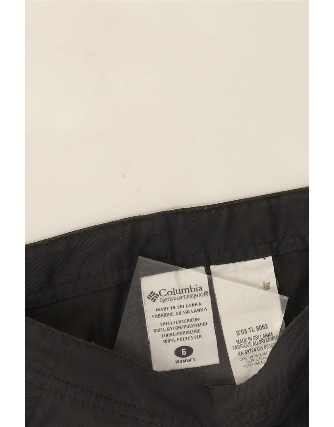Columbia Gerade Damenhose US 6 Medium W26 Graues Nylon