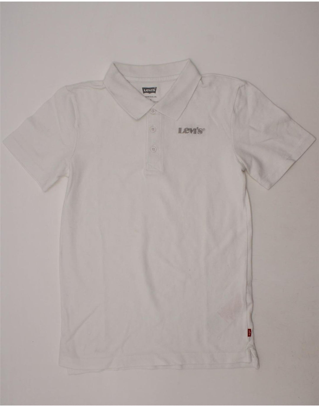LEVI'S Boys Polo Shirt 15-16 Years White Cotton Vintage Levi's and Second-Hand Levi's from Messina Hembry 