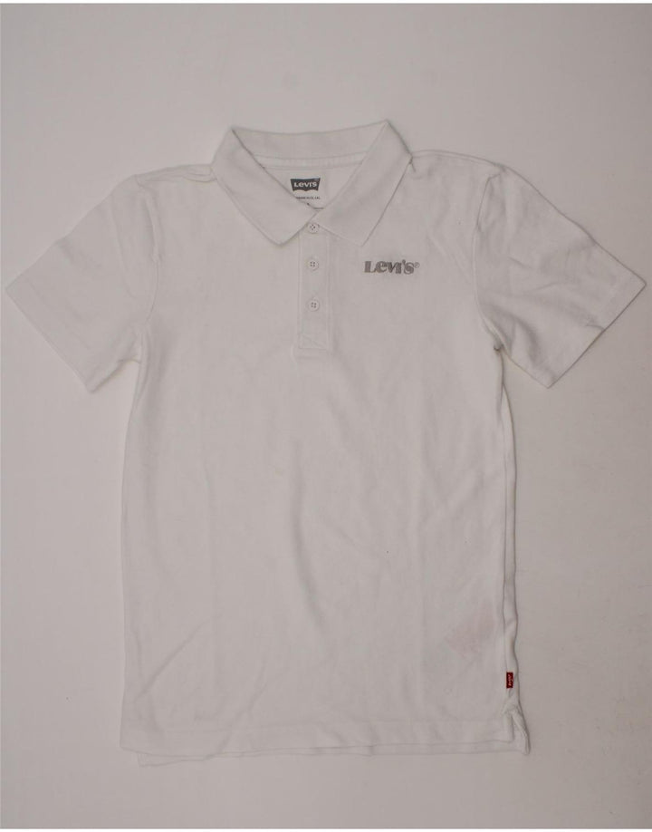 LEVI'S Boys Polo Shirt 15-16 Years White Cotton Vintage Levi's and Second-Hand Levi's from Messina Hembry 