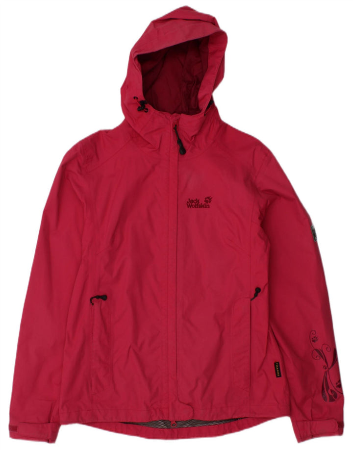 JACK WOLFSKIN Damen Regenjacke mit Kapuze UK 10 Small Rosa Polyamid