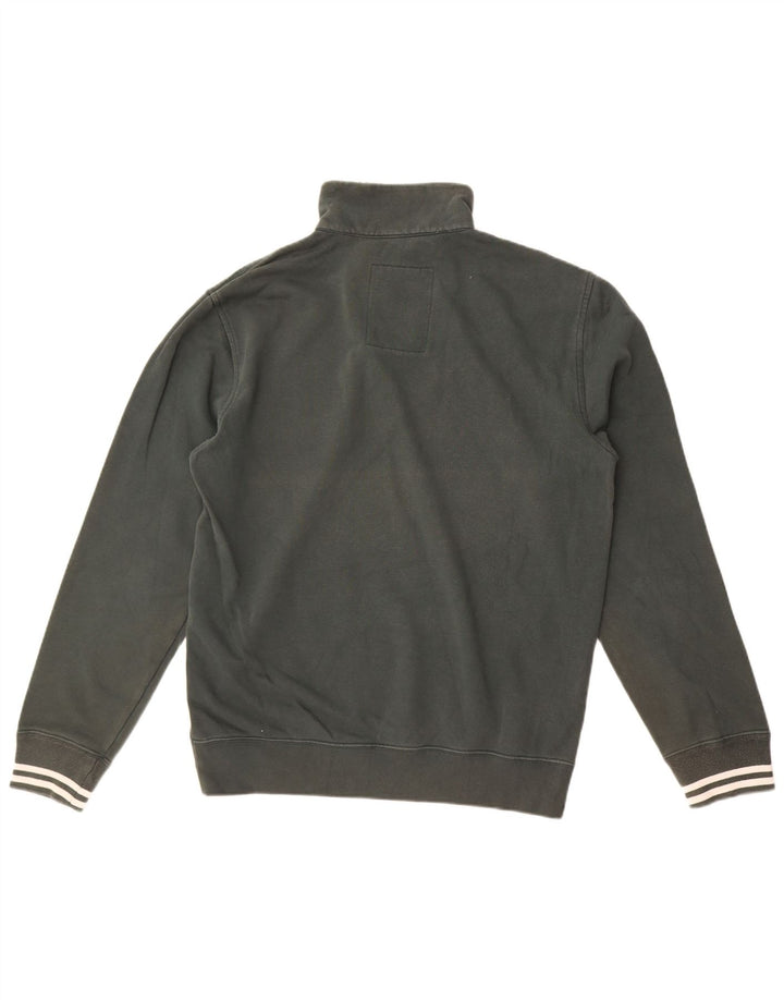 Champion Herren-Sweatshirt mit Reißverschluss am Hals, groß, aus grüner Baumwolle