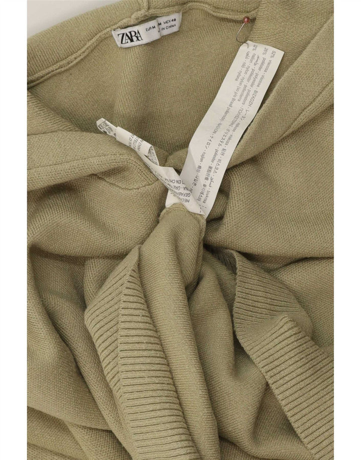 Zara Herren-Pullover mit Kapuze, mittelgroße Khaki-Viskose
