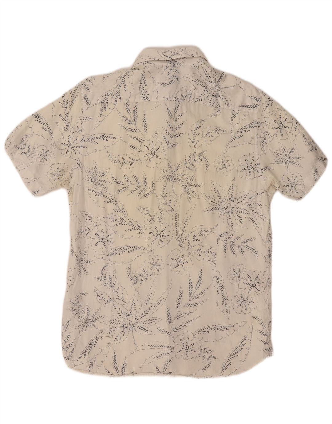 TED BAKER Herren-Kurzarmhemd, Größe 4, groß, weiße Baumwolle mit Blumenmuster