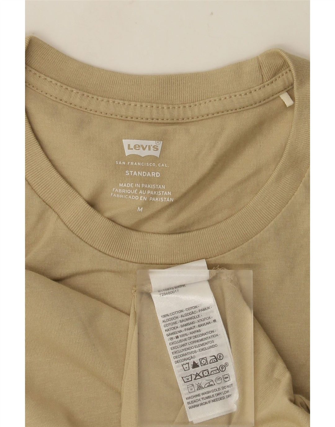 LEVI'S Herren Standard-Oberteil, langärmelig, mittelbeige Baumwolle